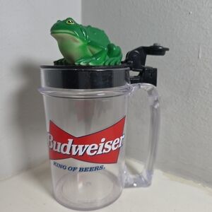 Budweiser Mug with Green Frog Topper